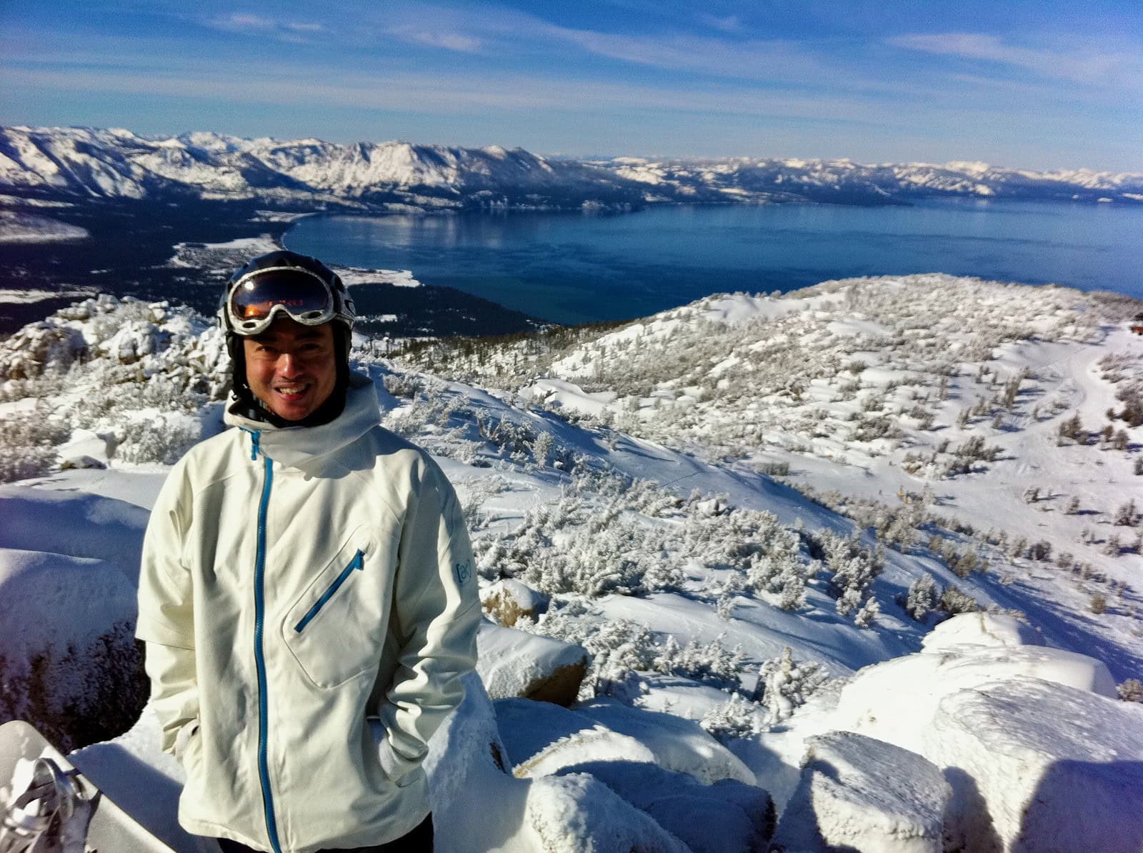 Enjoying the view from a snowy peak in South Lake Tahoe